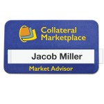 Selfit Singleline Reusable Name Badges, 2.75" x 1.5" with Logo