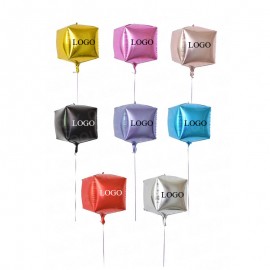 4D Square Shaped Aluminum Foil Balloon with Logo