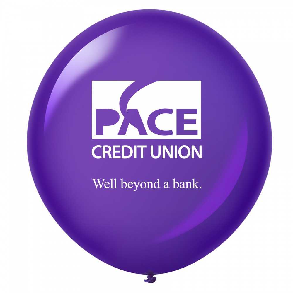 Customized Custom Printed Latex Balloons - 36'' Round - Crystal Colors Customized Custom Printed Latex Balloons - 36'' Round - Crystal Colors
