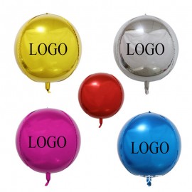 4D Large Round Sphere Shaped Aluminum Foil Balloon with Logo