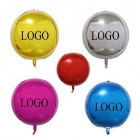 4D Large Round Sphere Shaped Aluminum Foil Balloon with Logo  4D Large Round Sphere Shaped Aluminum Foil Balloon with Logo