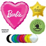 Mylar Balloon - 18" - Heart, Round or Star Shaped - Premium with Logo