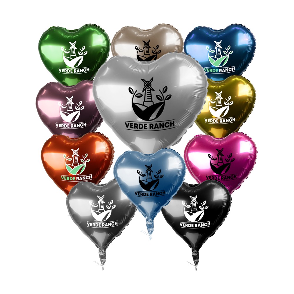 18" Heart-Shaped Mylar Balloon (1 Color Imprint) with Logo 18" Heart-Shaped Mylar Balloon (1 Color Imprint) with Logo