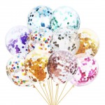 Personalized 12" Clear Balloons With Confetti Insi