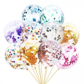 Personalized 12" Clear Balloons With Confetti Insi