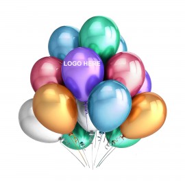 12 Inch Metallic Latex Balloons with Logo