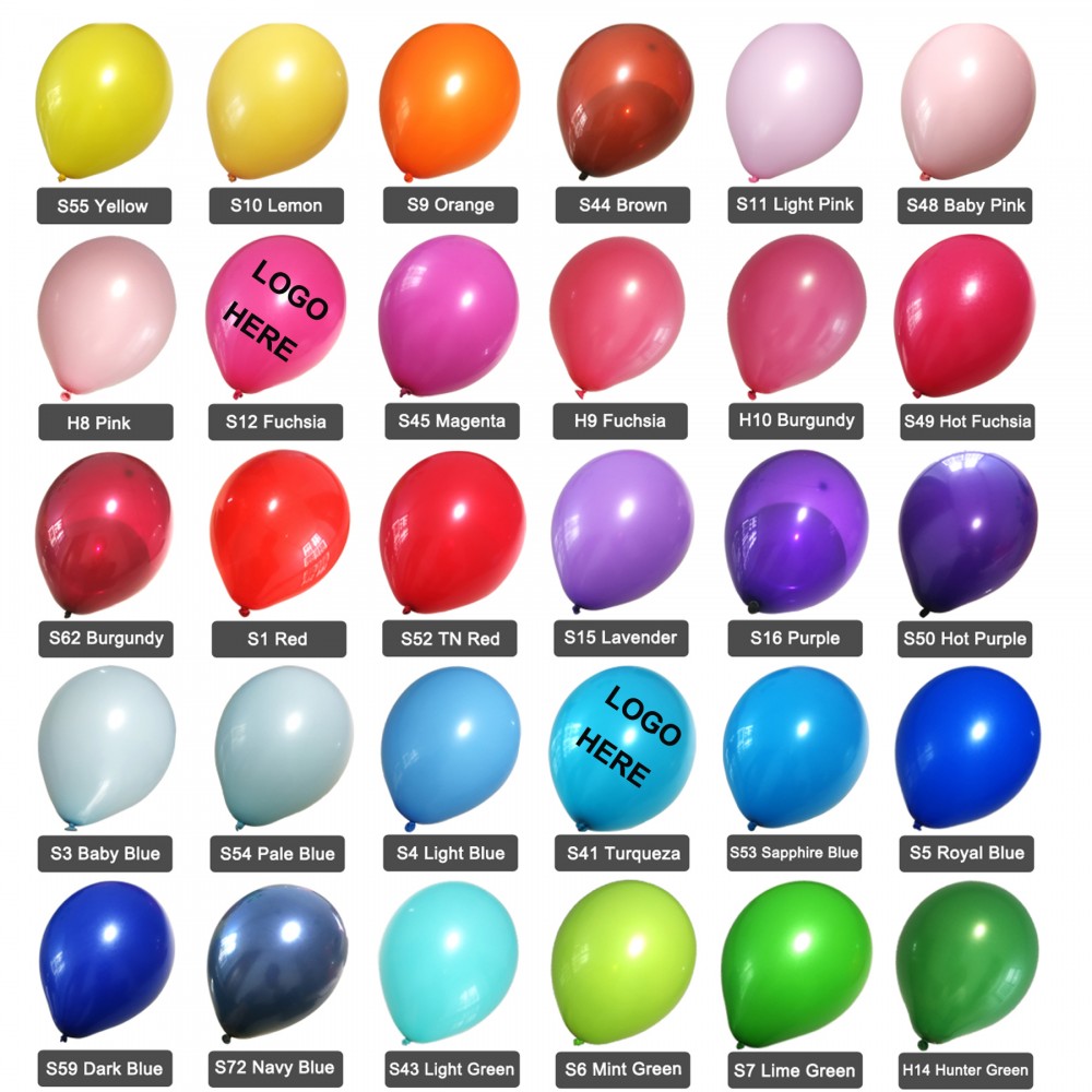 Customized Colorful 9" Standard Balloons with Logo Customized Colorful 9" Standard Balloons with Logo