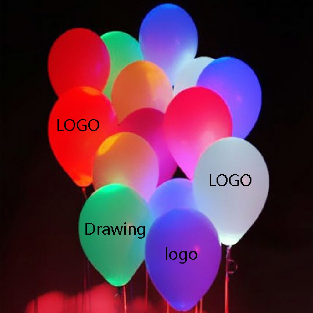 12" LED Light Latex Balloon with Logo