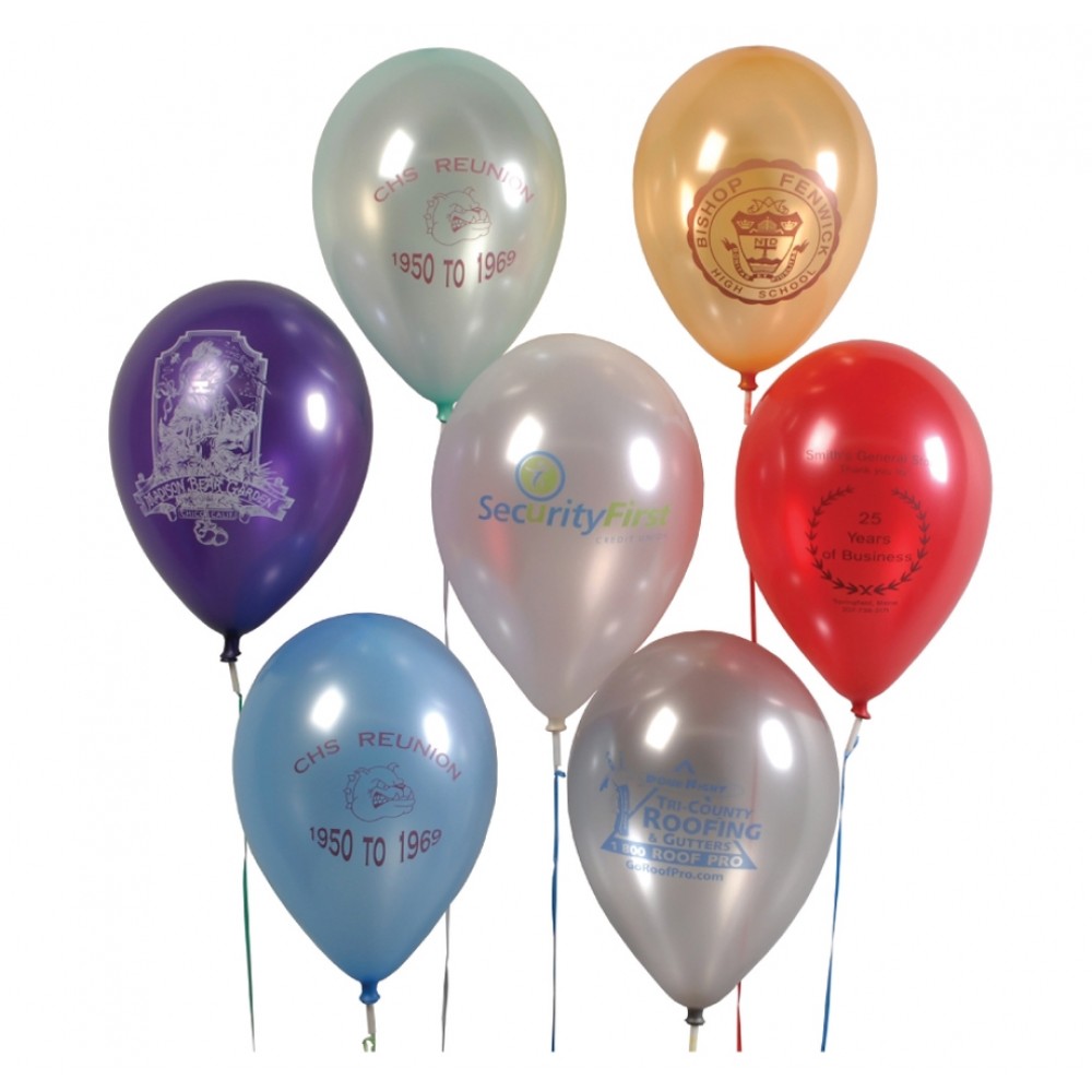 Logo Branded 9" Pearlized Natural Latex Balloon Logo Branded 9" Pearlized Natural Latex Balloon