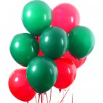 10" Red and Green Latex Balloons with Logo