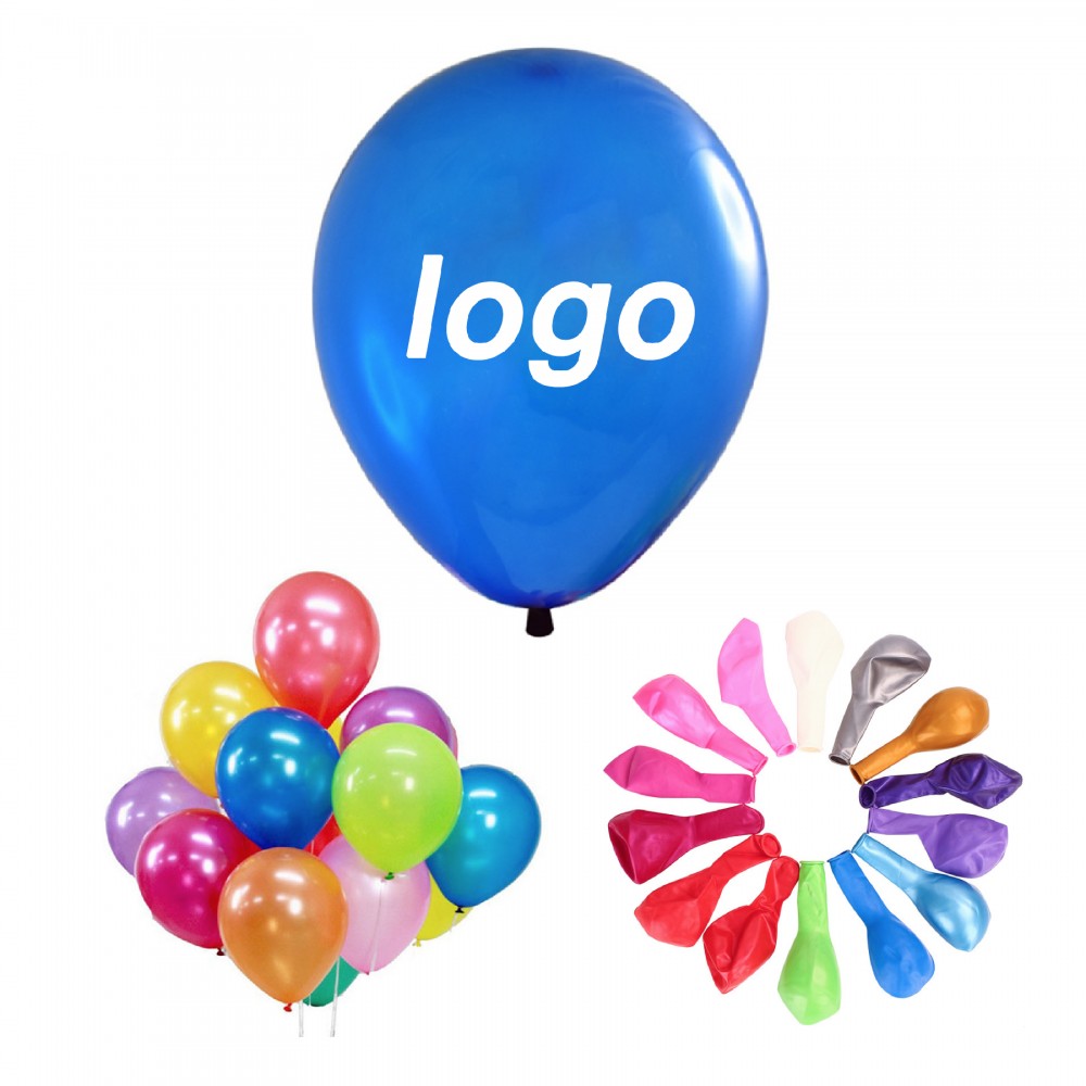 Hold Party Balloons with Logo
