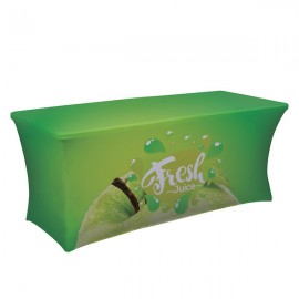 4' Premium Stretch 4-Sided Table Cover w/Closed Back with Logo