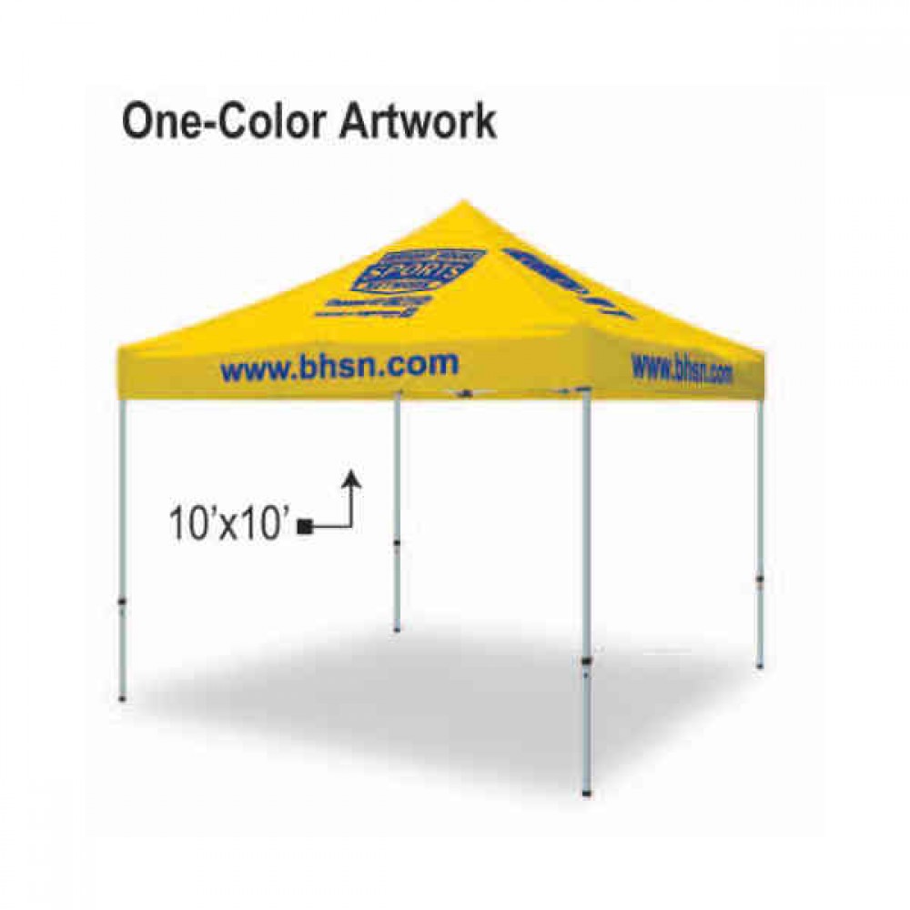 Commercial Grade Vinyl Canopy Outdoor Pop Up Tent - 1 Color (10'x10') Logo Branded Commercial Grade Vinyl Canopy Outdoor Pop Up Tent - 1 Color (10'x10') Logo Branded