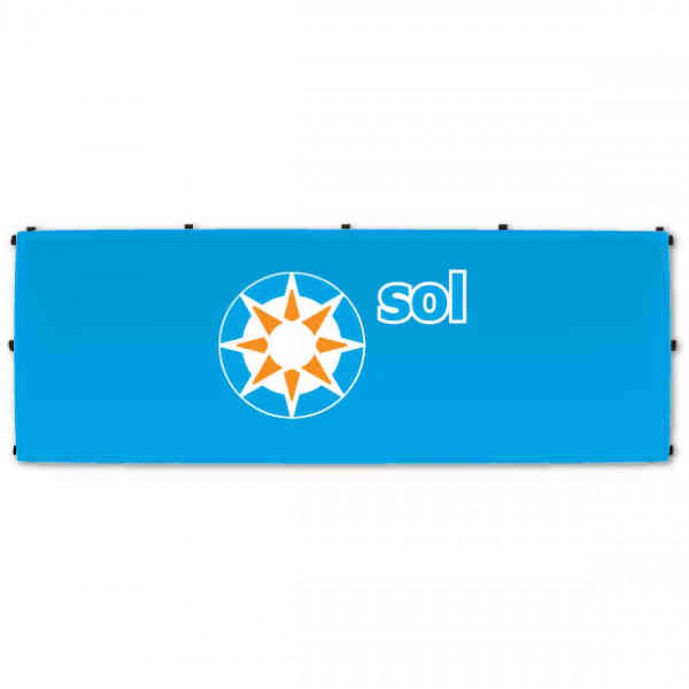 Logo Branded 20' Back Wall for Vinyl Canopy Pop Up Tent / Outdoor Event - 2 Color Logo Branded 20' Back Wall for Vinyl Canopy Pop Up Tent / Outdoor Event - 2 Color