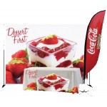 Promotional Trade Show Pack #2/ 8x8 Fabric Banner, Zoom3 10' Flag w/X-Base, 6' throw