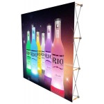 Logo Branded Curved 8' Pop Up Fabric Backdrop (96"x 89")