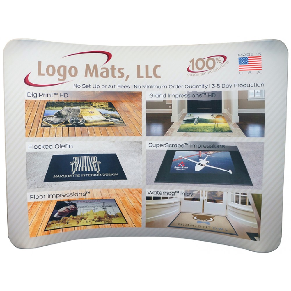 Tension Fabric Event Wall w/SS Full Color - 6' Curve with Logo