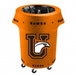 Customized 55 Gallon Spandex Stretch Trash Can Cover, Open Bottom