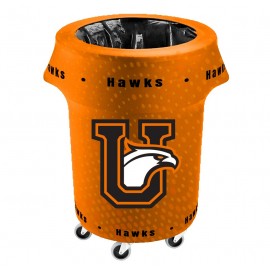 Logo Branded 55 Gallon Spandex Stretch Trash Can Cover, Open Bottom