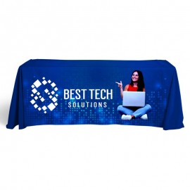 6' Flat, 4 Sided Dye Sublimation Front Panel Imprint Table Cover (132"X90") with Logo
