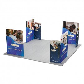Personalized 20' Magnetic Modular Fabric Displays 4 L Shape Sections (Single Sided)