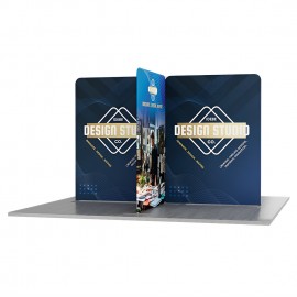 13' Magnetic Modular Fabric Displays - Cross Island Shape (Double Sided) with Logo