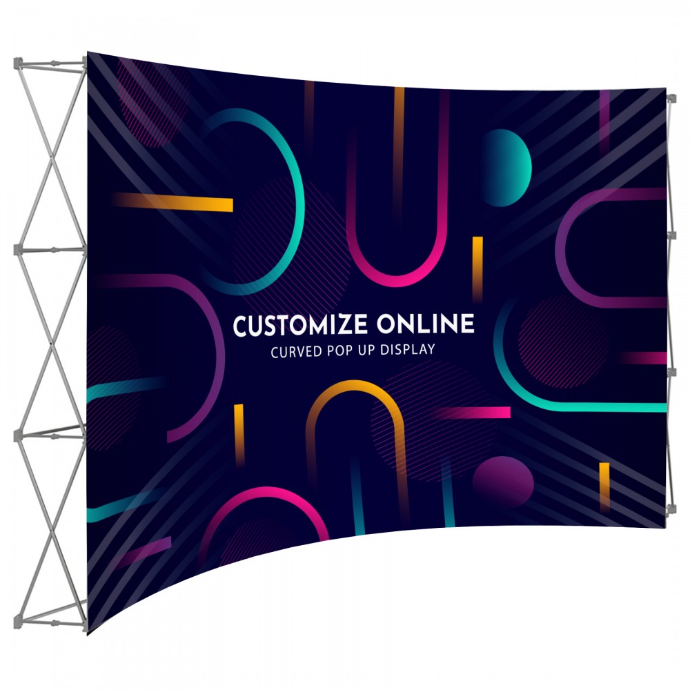 10' X 8' Curved Pop-Up Display With Wrap Around with Logo