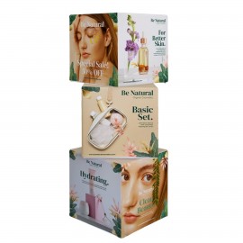Rotating 3D Fabric Cube Display with Logo