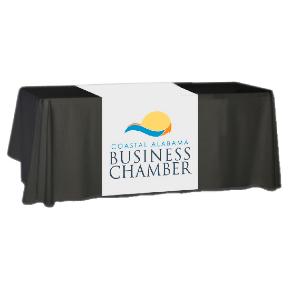 30" X 60" Full Color open back Table Runner with Logo