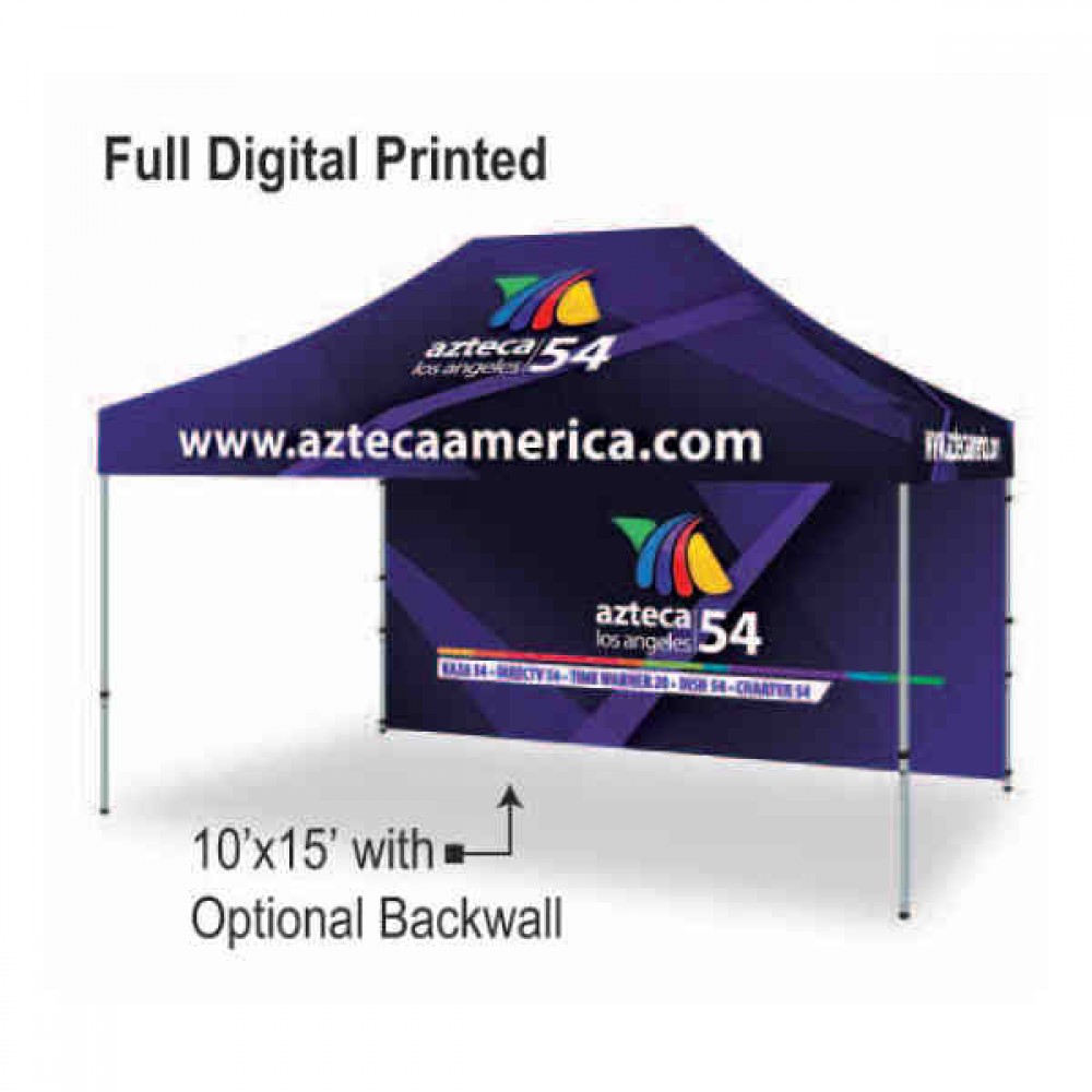 Commercial Vinyl Canopy Outdoor Pop Up Tent - Full Color Digital (10'x15') Logo Branded Commercial Vinyl Canopy Outdoor Pop Up Tent - Full Color Digital (10'x15') Logo Branded
