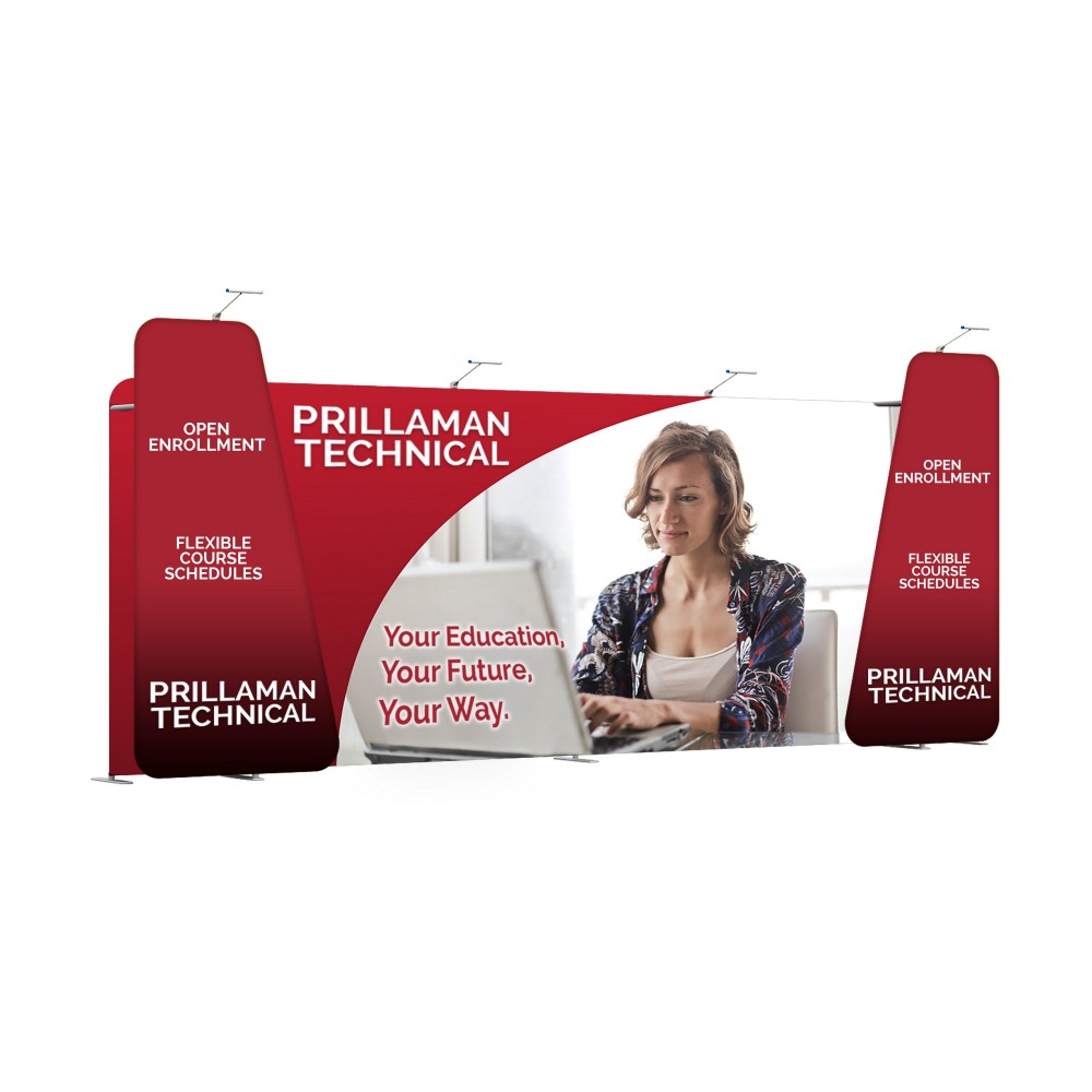 Custom Imprinted 20ft Overlap Wave Display Group - Type E Custom Imprinted 20ft Overlap Wave Display Group - Type E