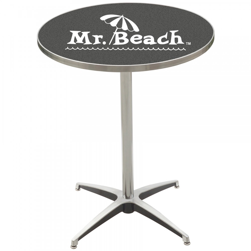 US Made 24" Round Dining Height Laminated Wood Top Table Logo Branded US Made 24" Round Dining Height Laminated Wood Top Table Logo Branded