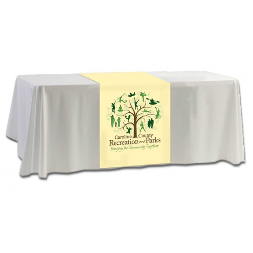 24" X 60" Full Color Open Back Table Runner with Logo