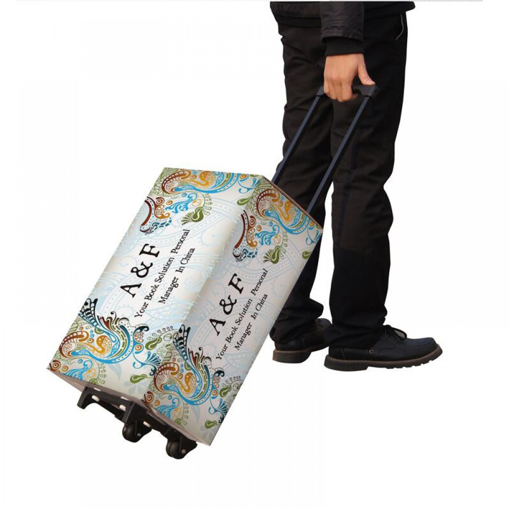 Custom Full Color Printing Exhibition EXPO Cardboard Trolley With Retractable Handle Custom Imprinted Custom Full Color Printing Exhibition EXPO Cardboard Trolley With Retractable Handle Custom Imprinted