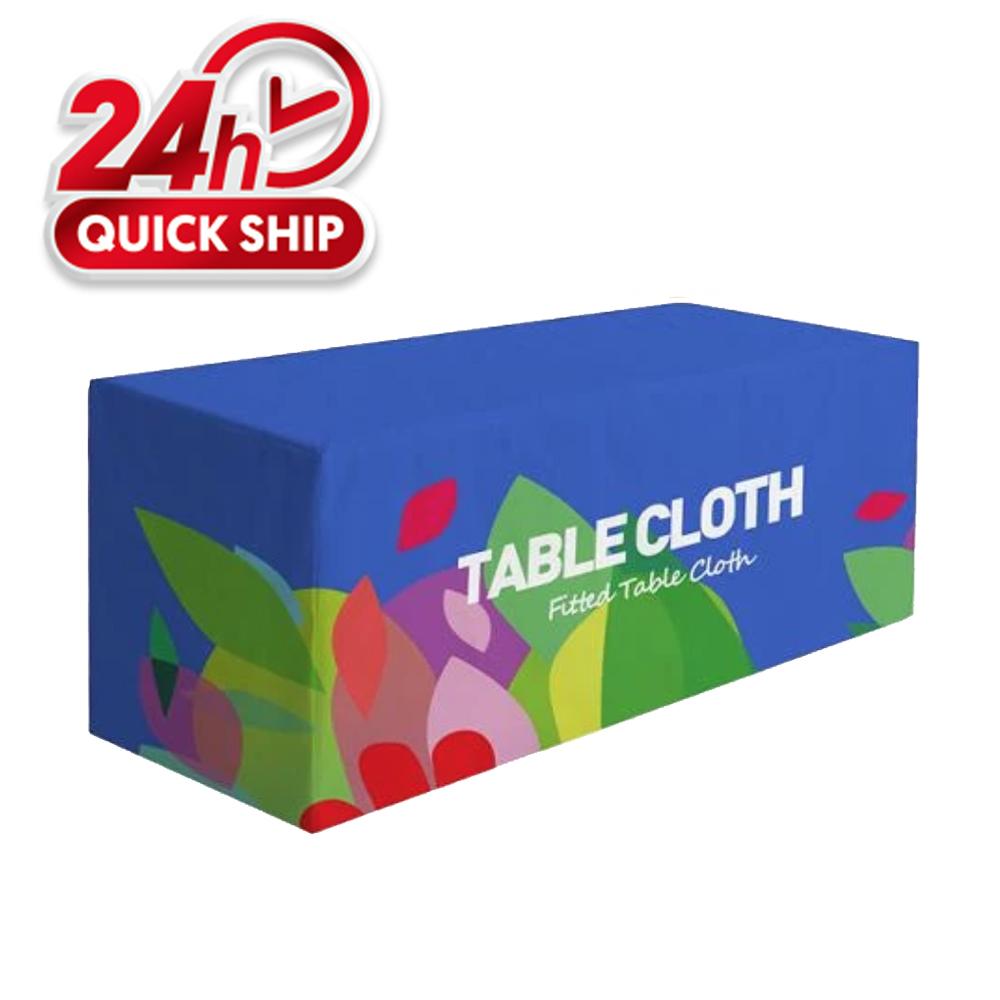 8' Premium Fitted 3-Sided Table Cloth with Logo