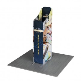 Logo Branded 6.5' Magnetic Modular Fabric Display- Two Sloped & Straight Banner Stands (Single Sided)