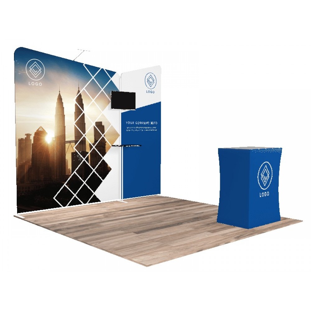Logo Branded 10'x10' Quick-N-Fit Booth - Package # 1104 Logo Branded 10'x10' Quick-N-Fit Booth - Package # 1104