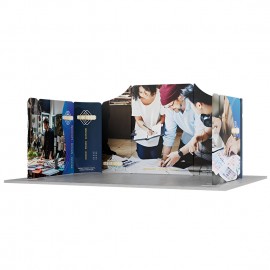 16.4' x 10' Magnetic Modular Fabric Displays - U Shape (Double Sided) with Logo