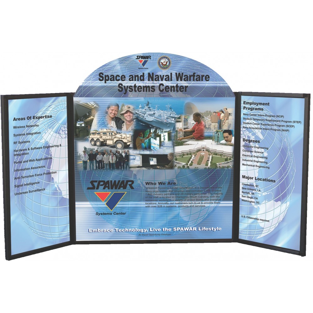 Voyager Maxi 3 Panel Folding Panel Tabletop Display Kit Custom Imprinted Voyager Maxi 3 Panel Folding Panel Tabletop Display Kit Custom Imprinted