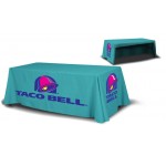 6' 3 Sided Open Back Dye Throw Table Drape Cover with Logo