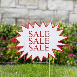 Star Burst Yard Signs with Logo