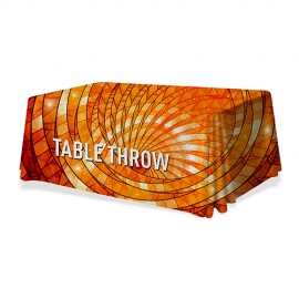 4' Premium 3-Sided Table Throw w/Open Back with Logo
