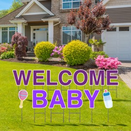 Welcome Baby Yard Letters with Logo