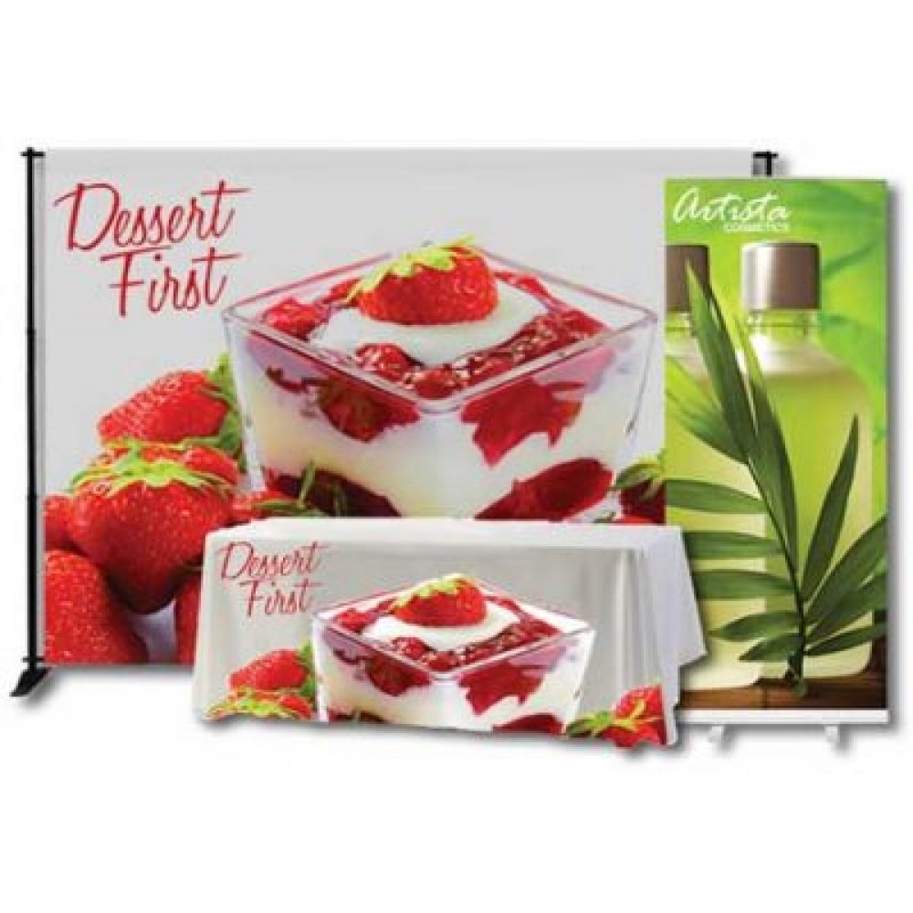 Promotional Trade Show Pack #1/ 8x8 Vinyl Banner, Econo 33" Retractable, 6' Throw