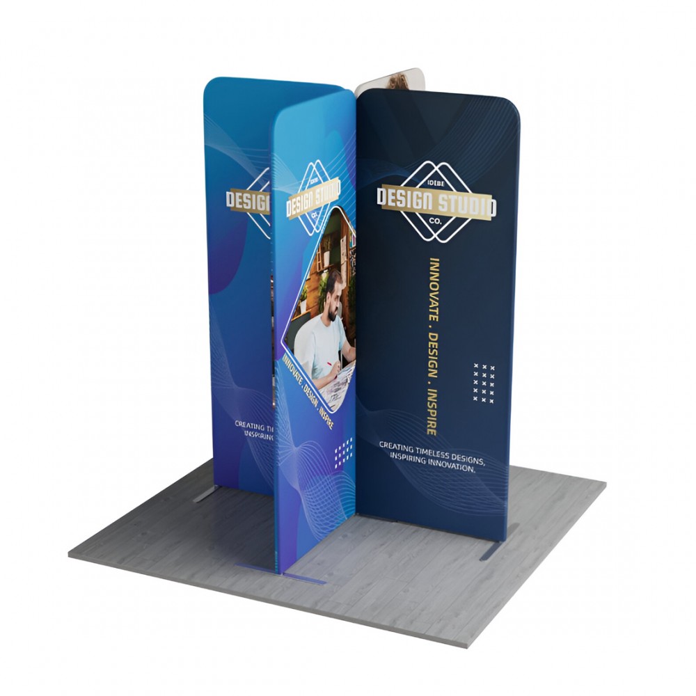 Promotional 6.5' Magnetic Modular Fabric Display Cross Island Shape (Single Sided)