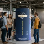 Customized 6.5' Magnetic Modular Fabric Display - Tower Island Shape (Double Sided)