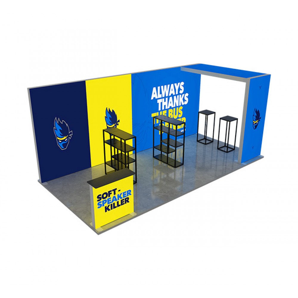 20' Backlit Trade Show Display - Design 2 (Double Sided) with Logo
