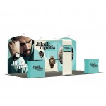 Custom 20' Inline Trade Show Booth  Complete Display Package with Dual Podiums & Banner Stand