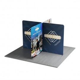 13' Magnetic Modular Fabric Displays - Cross Island Shape (Single Sided) with Logo