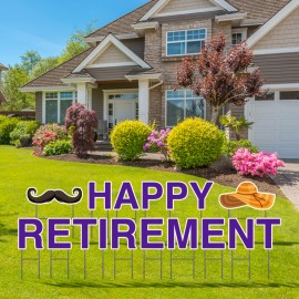 Logo Branded Happy Retirement Yard Letters